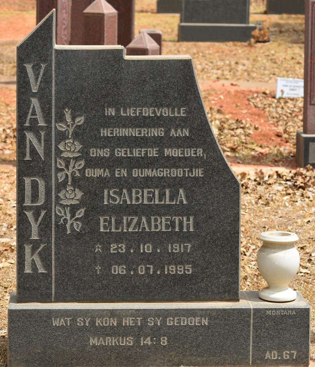 DYK Isabella Elizabeth, van 1917-1995