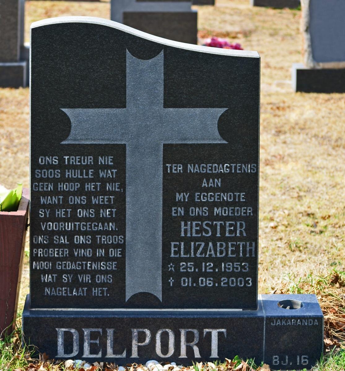 DELPORT Hester Elizabeth 1953-2003