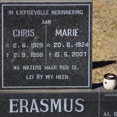 ERASMUS Chris 1929-1998 &amp; Marie 1924-2007