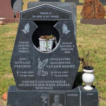 FRECHOU Jan Bastiaan 1925-1998 :: VAN DER MERWE Anna Jacoba Magarietha 1955-2008