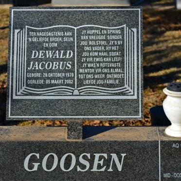 GOOSEN Dewald Jacobus 1970-2002