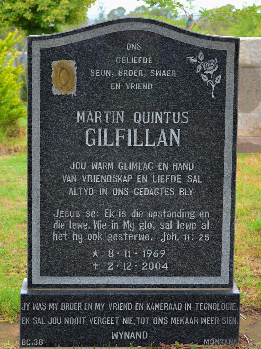 GILFILLAN Martin Quintus 1969-2004