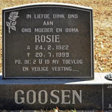 GOOSEN Rosie 1922-1999