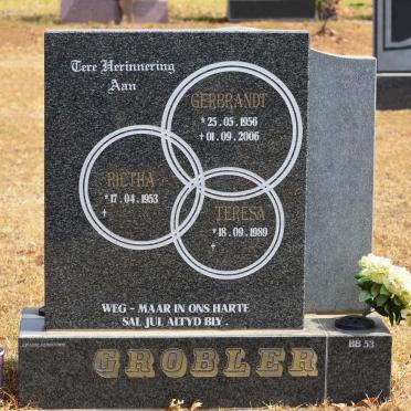 GROBLER Gerbrandt 1956-2006 &amp; Rietha 1953- :: GROBLER Teresa 1989-