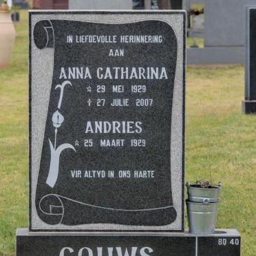 GOUWS Andries 1929- &amp; Anna Catharina 1929-2007