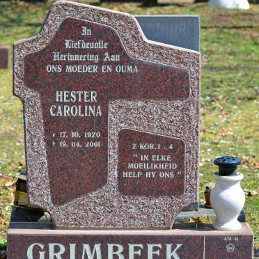 GRIMBEEK Hester Carolina 1920-2001
