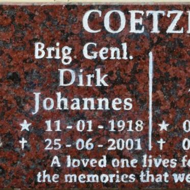 COETZEE Dirk Johannes 1918-2001 &amp; Joyce Allen 1924-2004