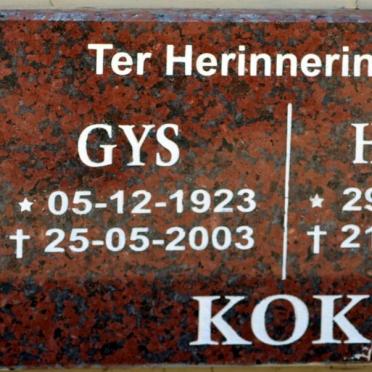 KOK Gys 1923-2003 &amp; Hettie 1927-2009