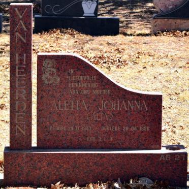 HEERDEN Aletta Johanna, van 1943-1996