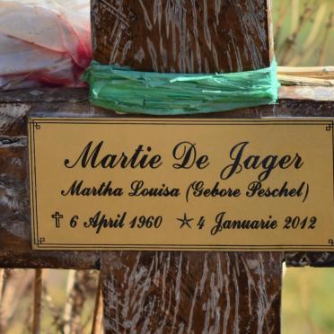 JAGER Martha Louisa, de nee Peschel 1960-2012