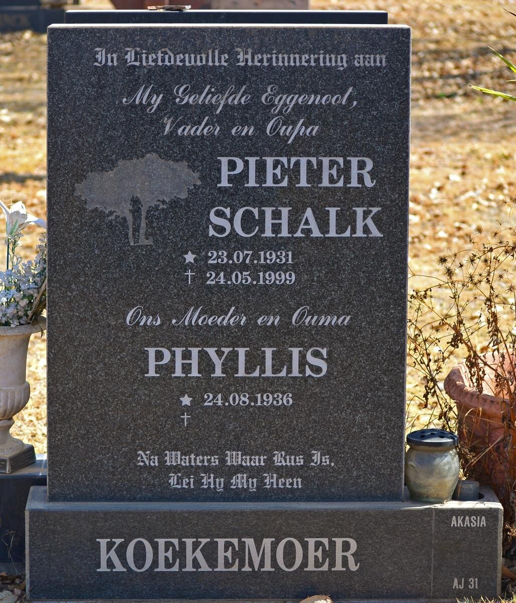 KOEKEMOER Pieter Schalk 1931-1999 &amp; Phyllis 1936-