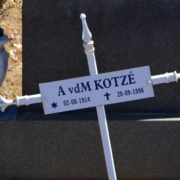 KOTZÉ A. v.d. M. 1914-1996