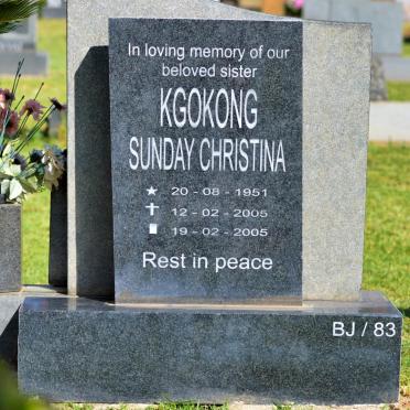 KGOKONG Sunday Christina 1951-2005