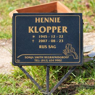 KLOPPER Hennie 1945-2007