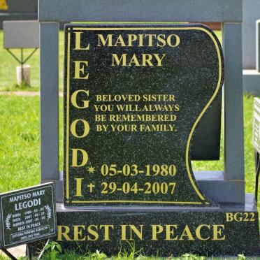 LEGODI Mapitso Mary 1980-2007