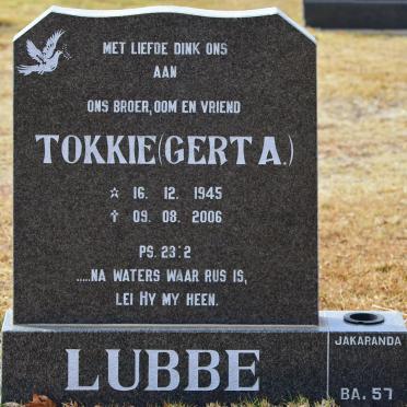 LUBBE Gert A. 1945-2006