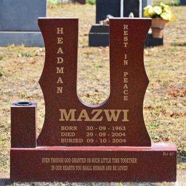 MAZWI Headman 1963-2004