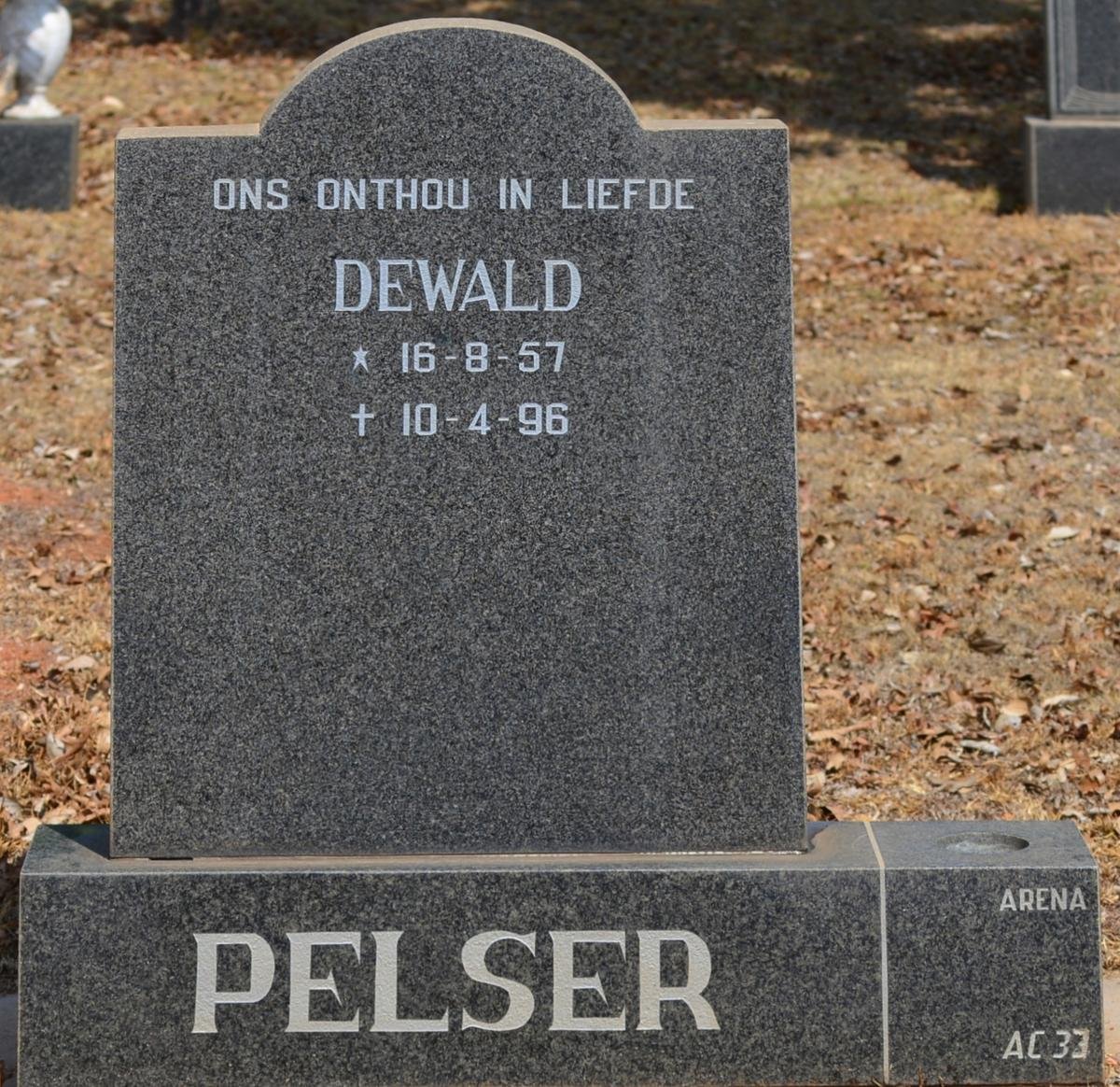 PELSER Dewald 1957-1996