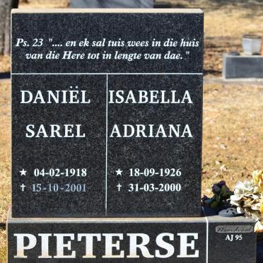 PIETERSE Daniël Sarel 1918-2001 &amp; Isabella Adriana 1926-2000