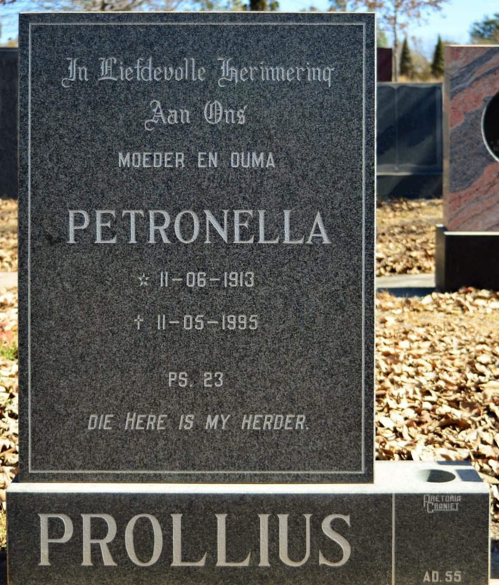 PROLLIUS Petronella 1913-1995