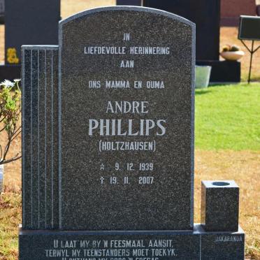 PHILLIPS André nee HOLTZHAUSEN 1939-2007
