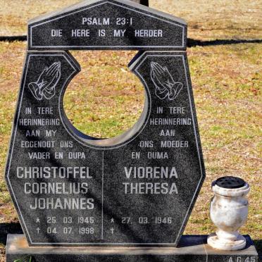 RETIEF Christoffel Cornelius Johannes 1945-1998 &amp; Viorena Theresa 1946-