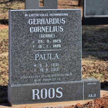 ROOS Gerhardus Cornelius 1925-1995 &amp; Paula 1931-2013