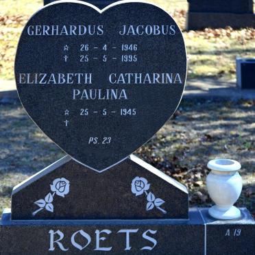 ROETS Gerhardus Jacobus 1946-1995 &amp; Elizabeth Catharina Paulina 1945-