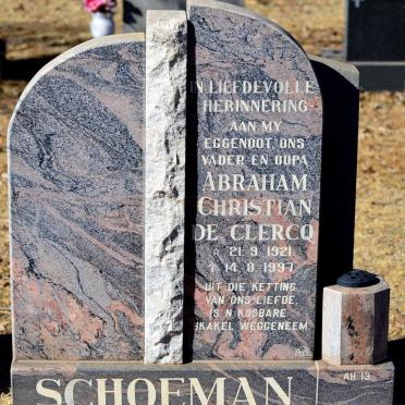SCHOEMAN Abraham Christian De Clercq 1921-1997