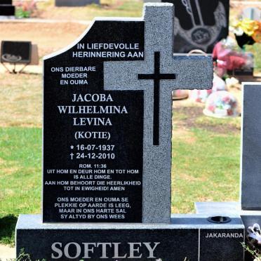SOFTLEY Jacoba Wilhelmina Levina 1937-2010