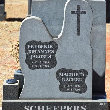 SCHEEPERS Frederik Johannes Jacobus 1944-1996 &amp; Magrieta Rachel 1947-1996