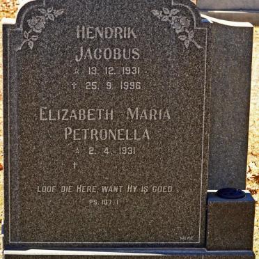 STEYN Hendrik Jacobus 1931-1996 &amp; Elizabeth Maria Petronella 1931-