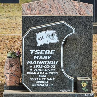 TSEBE Mary Mankodu 1932-2002
