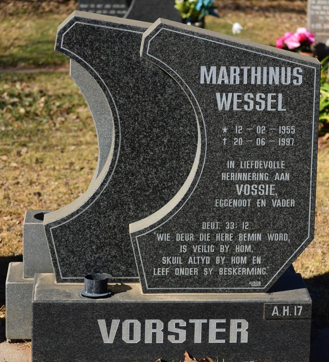VORSTER Marthinus Wessel 1955-1997