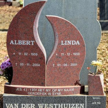 WESTHUIZEN Albert, van der 1959-2004 &amp; Linda 1958-2001