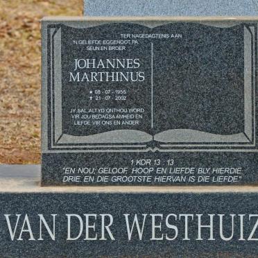 WESTHUIZEN Johannes Marthinus, van der 1955-2002