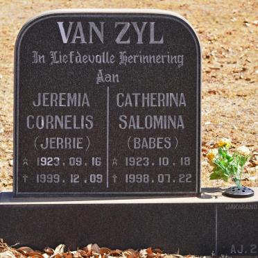 ZYL Jeremia Cornelis, van 1923-1999 &amp; Catherina Salomina 1923-1998