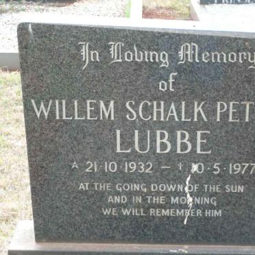 LUBBE Willem Schalk Petrus 1932-1977
