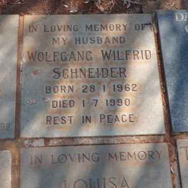 SCHNEIDER Wolfgang Wilfred 1962-1990