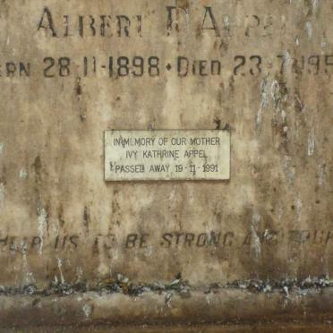 APPEL Albert P. 1898-1955 &amp; Ivy Kathrine -1991