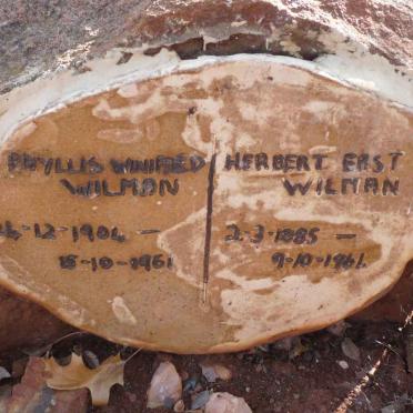 WILMAN Herbert East 1885-1961 &amp; Phyllis Winifred 1904-1961