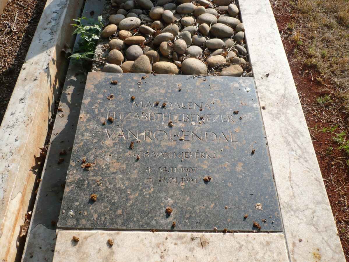 ROUENDAL Magdalena Elizabeth Ebenezer, van nee VAN NIEKERK 1907-1991