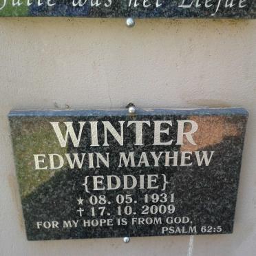 WINTER Edwin Mayhew 1931-2009