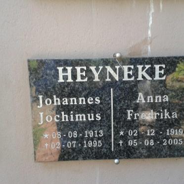 HEYNEKE Johannes Jochimus 1913-1995 &amp; Anna Fredrika 1919-2005