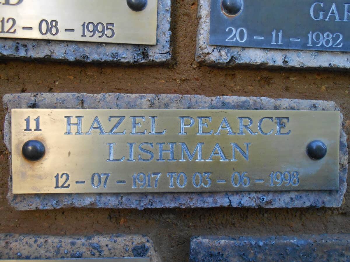 LISHMAN Hazel Pearce 1917-1998
