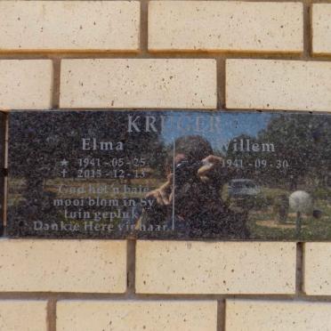 KRUGER Willem 1941- &amp; Elma 1941-2015