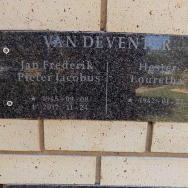 DEVENTER Jan Frederik Pieter Jacobus, van 1945-2017 &amp; Hester Louretha 1942-