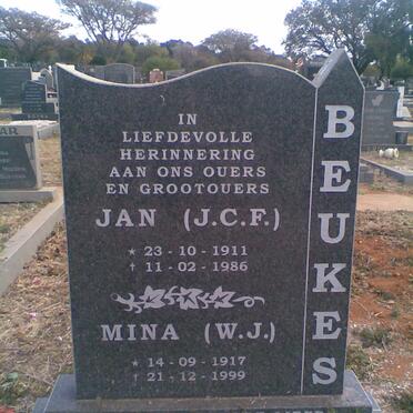 BEUKES J.C.F. 1911-1986 &amp; W.J. 1917-1999