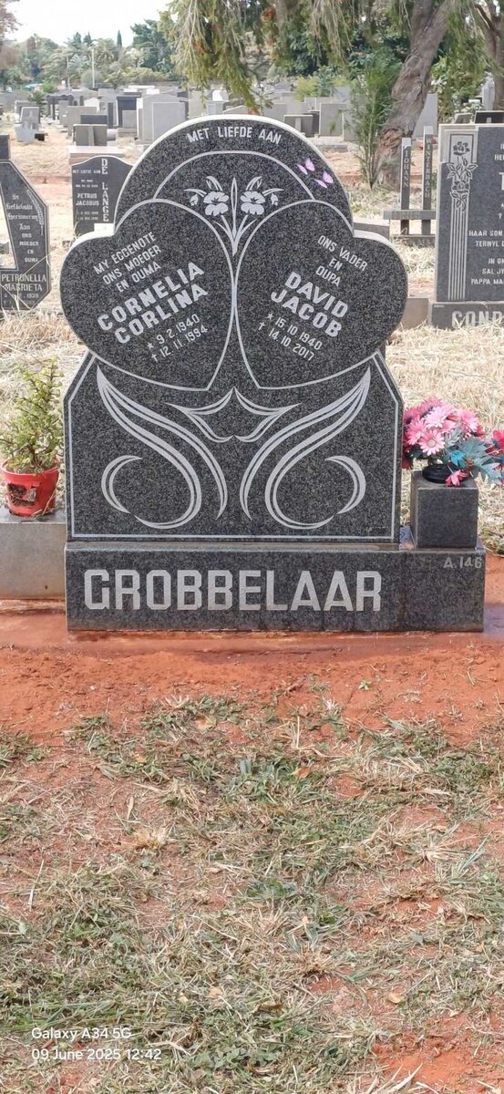 GROBBELAAR David Jacob 1940-2017 & Cornelia Corlina 1940-1994