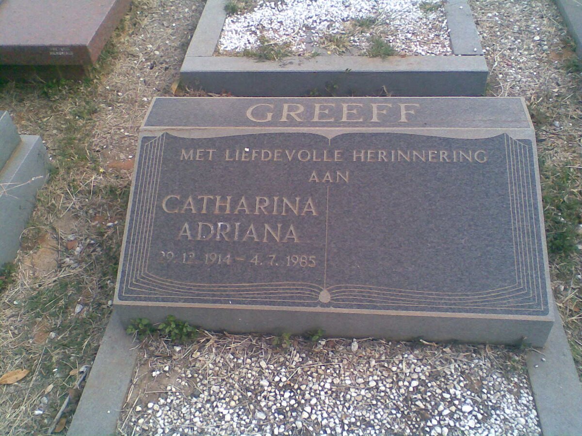 GREEFF Catharina Adriana 1914-1985